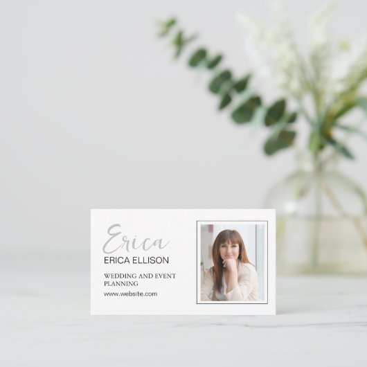 Moderne Elegante Professionele Zakelijke QR Code F Visitekaartje (Staand voorkant)