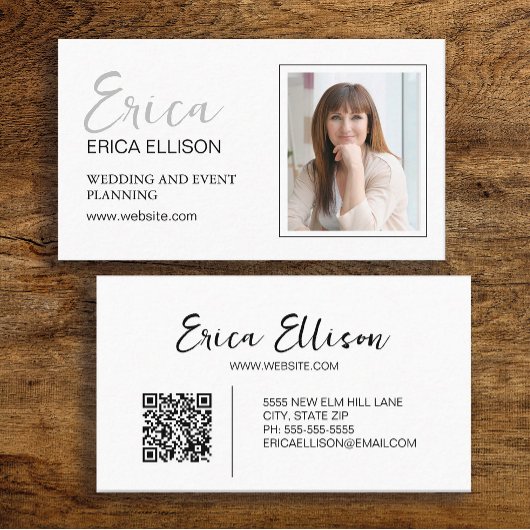 Moderne Elegante Professionele Zakelijke QR Code F Visitekaartje