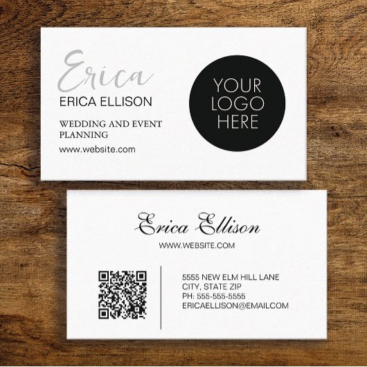 Moderne Elegante Professionele Zakelijke QR Code L Visitekaartje