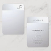 Moderne Elegante Professionele Zilveren Look Macht Visitekaartje (Voorkant / Achterkant)