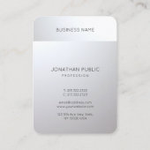 Moderne Elegante Professionele Zilveren Look Macht Visitekaartje (Achterkant)