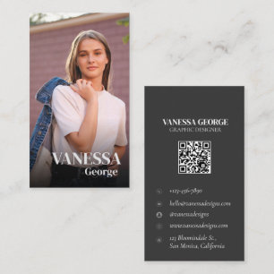 Moderne Elegante QR Code Custom Photo Professional Visitekaartje