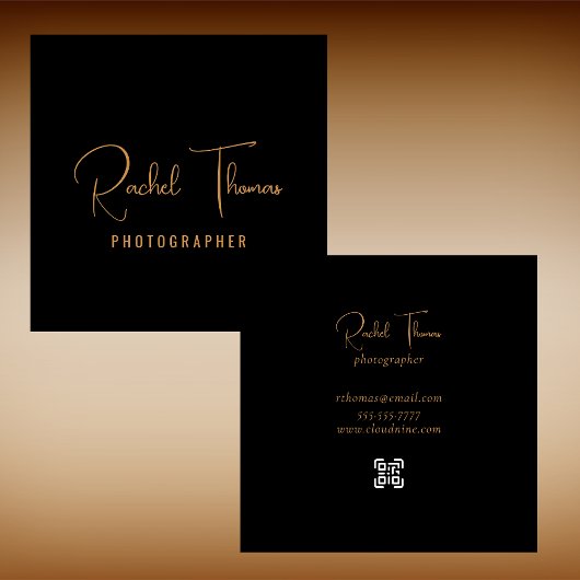 Moderne Elegante QR Code Professioneel Vierkante Visitekaartje