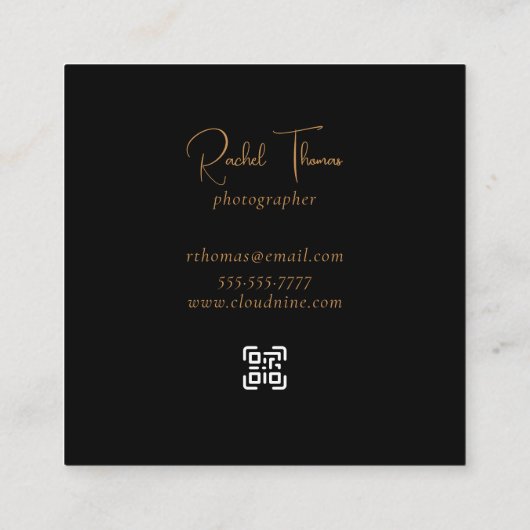 Moderne Elegante QR Code Professioneel Vierkante Visitekaartje (Achterkant)