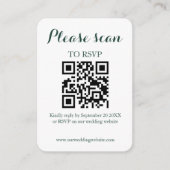Moderne Elegante QR Code & RSVP Bruiloft Informatiekaartje (Voorkant)