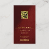 Moderne Elegante QR-code sjabloon Gouden Tekst Ver Visitekaartje (Voorkant)