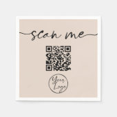 Moderne Elegante QR Code Tan Servet (Voorkant)