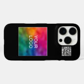 Moderne elegante QR-code Upload je eigen Logo Blac Case-Mate iPhone Case (Achterkant (horizontaal))