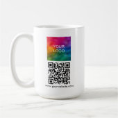 Moderne Elegante QR-code Upload Logo Sjabloon Koffiemok (Links)