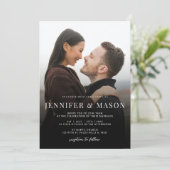 Moderne Elegante QR RSVP Website Trouwfoto Kaart (Staand voorkant)