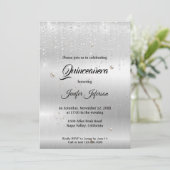Moderne elegante Quinceanera uitnodiging (Staand voorkant)