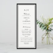 Moderne Elegante Randframe Huwelijksprogramma Programmakaart (Staand voorkant)