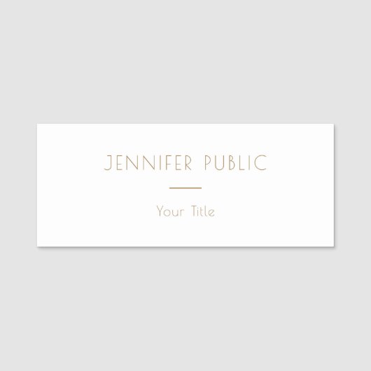 Moderne Elegante Rechthoek Naam Medewerker Naamplaatje (Voorkant)