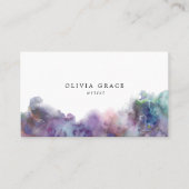 Moderne elegante regenboog waterverf visitekaartje (Voorkant)