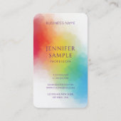 Moderne elegante regenboogkleuren - Aangepaste Sja Visitekaartje (Achterkant)