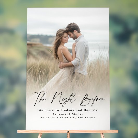 Moderne Elegante Repetitie Diner Foto Welkom Teken Acryl Bord (Neutraal)