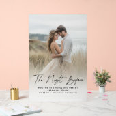 Moderne Elegante Repetitie Diner Foto Welkom Teken Acryl Bord (Huwelijk)