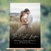 Moderne Elegante Repetitie Diner Foto Welkom Teken Acryl Bord (Neutraal)