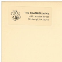 Moderne elegante retouradres transparante labels