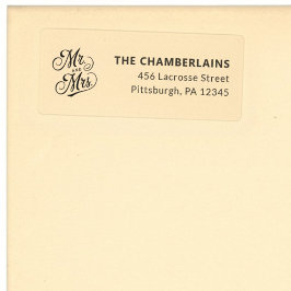 Moderne elegante retouradres transparante labels