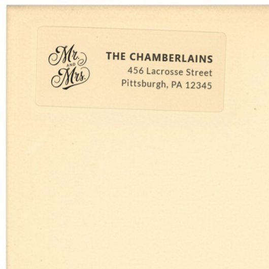 Moderne elegante retouradres transparante labels