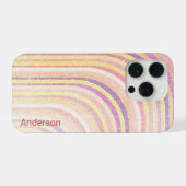 Moderne Elegante Retro Lijn Monogram iPhone Hoesje (Achterkant horizontaal)