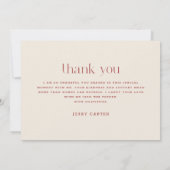Moderne Elegante Retro Script Grad Afstuderen Bedankkaart (Achterkant)