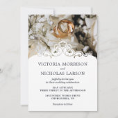 Moderne Elegante Ringen Bloemen Klassieke bruiloft Kaart (Voorkant)