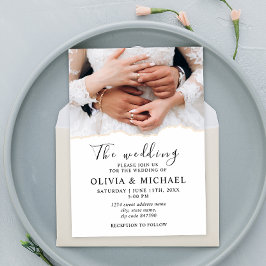 Moderne Elegante Ringen Bruid en Bruidegom Trouwfe Kaart