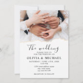 Moderne Elegante Ringen Bruid en Bruidegom Trouwfe Kaart (Voorkant)