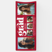 Moderne Elegante Rode Afstuderen Fotocollage Spandoek (Verticaal)