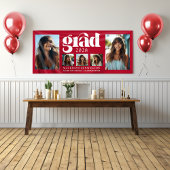 Moderne Elegante Rode Afstuderen Fotocollage Spandoek