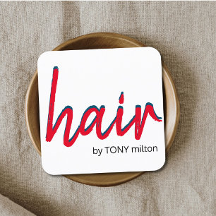 Moderne Elegante Rode Blauwe Witte Kapper Vierkante Visitekaartje