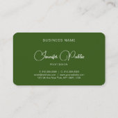 Moderne elegante rode en groene handgeschreven naa visitekaartje (Achterkant)