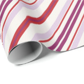 Moderne elegante rode en paarse strepenstof cadeaupapier (Rol Hoek)