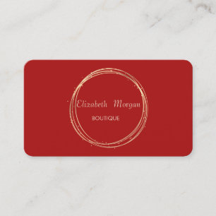 Moderne Elegante ,Rode,Gouden Cirkel Visitekaartje