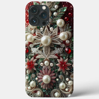 Moderne elegante rode groene parels Valentijnsdag Case-Mate iPhone Case