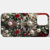 Moderne elegante rode groene parels Valentijnsdag Case-Mate iPhone Case (Achterkant (horizontaal))