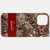 Moderne elegante rode groene parels Valentijnsdag Case-Mate iPhone Case (Achterkant (horizontaal))