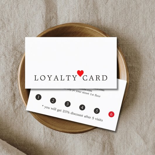 Moderne Elegante Rode Hart Schoonheid Loyaliteit Klantenkaartje