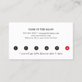 Moderne Elegante Rode Hart Schoonheid Loyaliteit Klantenkaartje (Achterkant)