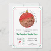 Moderne Elegante Rode Kerst Doodle Ornament Kaart (Voorkant)