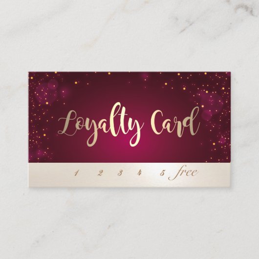 Moderne Elegante Rode Loyalty Card (Voorkant)