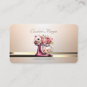 Moderne Elegante Rode Mixer Bloemen Bakkerij Lumin Visitekaartje (Voorkant)