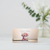 Moderne Elegante Rode Mixer Bloemen Bakkerij Lumin Visitekaartje (Staand voorkant)