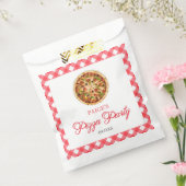 Moderne Elegante Rode Pizza Party Verjaardagsfeest Bedankzakje (Gezegeld)