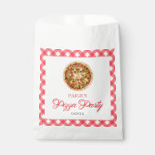 Moderne Elegante Rode Pizza Party Verjaardagsfeest Bedankzakje (Voorkant)