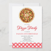 Moderne Elegante Rode Pizza Party Verjaardagsfeest Kaart (Voorkant)