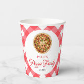 Moderne Elegante Rode Pizza Party Verjaardagsfeest Papieren Bekers (Achterkant)