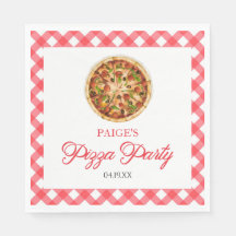 Moderne Elegante Rode Pizza Party Verjaardagsfeest